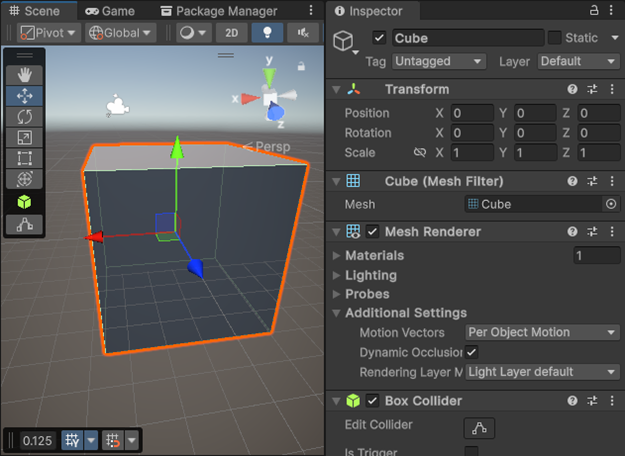 A closeup screenshot of the Unity Editor where the blank space has been removed.